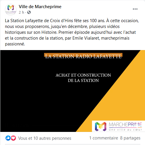 La ville de Marcheprime en Gironde commemore le centenaire de la station radiotelegraphique Lafayette de Croix d'Hins